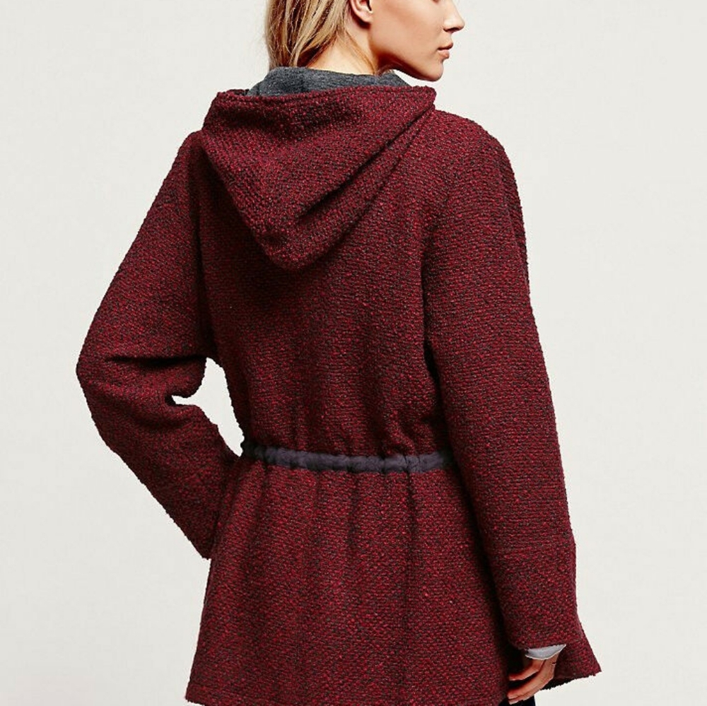 Free People | Red Satellite Image Tweed Coat